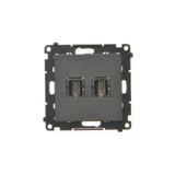 Simon 55 Gniazdo HDMI podwójne Czarny mat TGHDMI2.01/149 KONTAKT