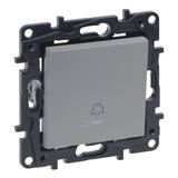 Niloe Step - przycisk pojedynczy 6 A podświetlany z symbolem dzwonka- kolor aluminium, Legrand