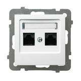 AS Gniazdo komputerowe podwójne, kat. 5e MMC - kolor biały