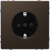 SCHUKO gniazdko elektryczne, przesłona, screwl. term., mocca metallic, System Design