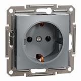 Asfora, gniazdo pojedyncze schuko, bez ramki, stal