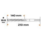 Wiertło do betonu SDS Plus, 10 x 210 mm, S4, quatro