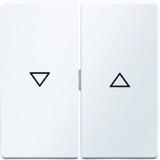 BERKER Q.x Klawisze z nadrukowany symbol strzałka do łącznika 2-klawiszowego biały aksamit 16256089