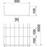 KORYTKO SIATKOWE GRM 105X300MM V