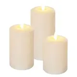 Świece woskowe LED 9x AAA, 10/12,5/15 cm, vintage, IP20, timer, kpl. 3 szt