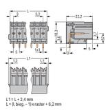 X-COM wtyk 13-biegunowy szary raster 5 mm /25szt./ WAGO