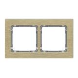 DECO Ramka uniwersalna podwójna - aluminium szczotkowane (ramka: kolor mosiężny; spód: grafitowy) mo