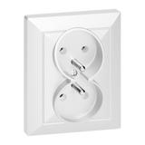 Gniazdo podwójne podtynkowe 2x2P+Z Pearl, 16A, 250V, PT-6 P, biały