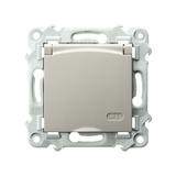 SZAFIR Gniazdo bryzgoszczelne z uziemieniem IP-44 wieczko w kolorze wyrobu - kolor kaszmirowy beż