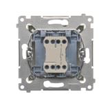 Simon 54 Przycisk pojedynczy rozwierny bez piktogramu 10A 250V szybkozłączka złoty mat DPR1.01/44 KONTAKT