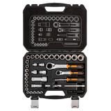 Zestaw nasadek przelotowych 1/4" + 3/8", 46 szt.