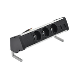 SIMON 480 TS48-430E300K0-40 Biurkowy zestaw gniazd 3 gn. typ E i płytka dla 2 złączy RJ45 keystone;