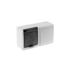 Wyłącznik BETA1, pojedynczy, jednobiegunowy z gniazdem BETA1, pojedynczym, 2P+Z,IP44, dymnym