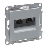 SUNO - Gniazdo 2XRJ45/kat 6 STP, Aluminium, Legrand