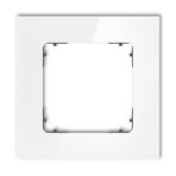 ICON Ramka uniwersalna pojedyncza kwadratowa - efekt szkła (ramka: biała; spód: grafitowy mat) biały