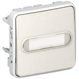 Plexo55 Przycisk Jednobieg Podświetlany Z Uchwytem Etykiety Biały/Ecru 10A-250V 069633 LEGRAND