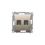 Simon 54 Gniazdo HDMI podwójne złoty mat