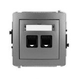 DECO Mechanizm gniazda komputerowego podwójnego 2xRJ45, kat. 5e, 8-stykowy grafitowy