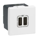 Mosaic - Ładowarka 2Xusb 2400 Ma Typ-A + Typ-C Biały 077592 LEGRAND