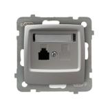 KARO Gniazdo telefoniczne pojedyncze - kolor srebrny perłowy