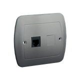 Simon Akord Gniazdo telefoniczne RJ11 pojedyncze. Montaż do puszki na wkręty aluminiowy