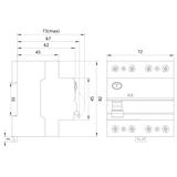 Wyłącznik różnicowoprądowy 3P+N 25A 30mA typ AC RCD/25A/4P 87.846 OPATÓWEK