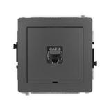 DECO Mechanizm gniazda komputerowego pojedynczego 1xRJ45, kat. 8, ekranowany, 8-stykowy, bez pola op