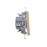 Simon 55 Przycisk zwierny potrójny szybkozłączka Szampański mat