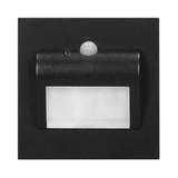 DRACO LED NEW 1,5W oprawa schodowa podtynkowa 12VDC 30lm 4000K czarny czujnik ruchu i zmierzch AD-OS