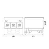 Złączka przelotowa gwintowana na szynę AL/CU 120A 3x(2,5-35)mm2 WLZ35/3x35/Z-ielona 48.337 OPATÓWEK