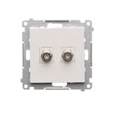Simon 55 Gniazdo antenowe typu /F/ podwójne Do instalacji indywidualnych Jasnoszary mat