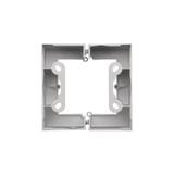 Simon 55 Puszka natynkowa pojedyncza składana do ramek LINE/DUO – Wysokość: 40 mm (1 szt TSC/. = 2 elementy) Aluminium mat TSC/143 KONTAKT