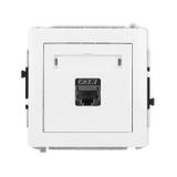 DECO Mechanizm gniazda komputerowego pojedynczego 1xRJ45, kat. 7, ekranowany, 8-stykowy biały mat