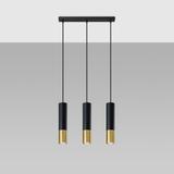 Sollux Lampa wisząca LOOPEZ 3L czarny/złoty SL.0954