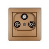 DECO Mechanizm gniazda abonenckiego RTV-SAT końcowego (2 wejścia antenowe) złoty metalik