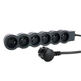 PRZEDŁUŻACZ STANDARD 6X2P+Z, Z PRZEWODEM 1.5 METRA 3X1.0 MM2 - CZARNY/GRAFITOWY, Legrand