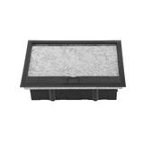 Puszka podłogowa na gniazda modułowe 8 x 45x45mm lub 16 x 22,5x45mm, pokrywa: materiał własny, czarn