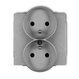 DECO Mechanizm gniazda podwójnego do ramki DECO Soft z uziemieniem 2x(2P+Z) (przesłony torów prądowy