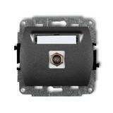 TREND Mechanizm gniazda antenowego pojedynczego typu F (SAT) niklowany grafitowy