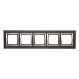 Simon 54 Nature Ramka 5-krotna Nature-Drewno SREBRNE WENGE IP20/IP44* (*IP44-należy zastosować zestaw uszczelek DUN5) DRN5/84 KONTAKT