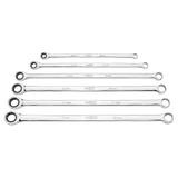 Klucze oczkowe z grzechotką, długie, zestaw 6 szt., 8 - 19 mm, miękkie etui