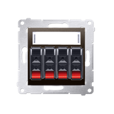 Simon 54 Gniazdo głośnikowe 4-krotne Przekrój przewodów dla wejścia i wyjścia 25 mm2 brąz mat
