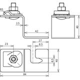 Wspornik dachowy do blachy trapez., stal nierdzewna NIRO