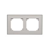 Simon 55 Ramka podwójna 2-krotna DUO Aluminium podstawa czarna TRD2.149/143 KONTAKT