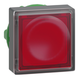 Harmony XB5 Przycisk płaski kwadratowy czerwony z samopowrotem LED plastikowy ZB5CW343 Schneider