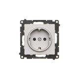 Simon 55 Gniazdo Schuko z przesłonami szybkozłączka Aluminium mat TGSZ1CZ.01/143 KONTAKT