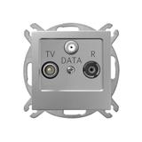 AS Gniazdo RTV-DATA - kolor srebro