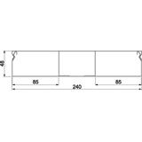 tehalit.UK Kanał do wylewki podłogowej 3-komorowy 240X48mm stal UK240483 HAGER