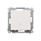 Simon 55 Przycisk zwierny pojedynczy zwierny z podświetleniem LED szybkozłączka Biały mat