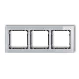 DECO Ramka uniwersalna potrójna - efekt szkła (ramka: szara; spód: grafitowy)